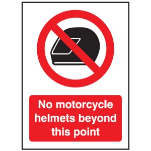 No Motorcycle Helmets Beyond this Point - Window Sticker