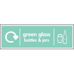 Green Glass Bottles & Jars - WRAP Recycling Sign