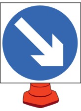 Keep Right - Cone Sign
