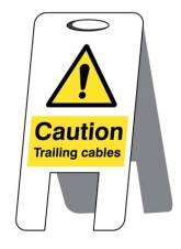 Caution - Trailing Cables - Lightweight Self Standing Sign