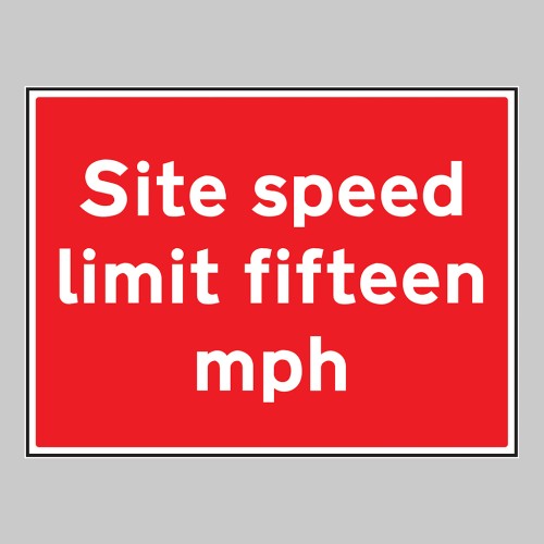 Site Speed Limit Fifteen mph - 