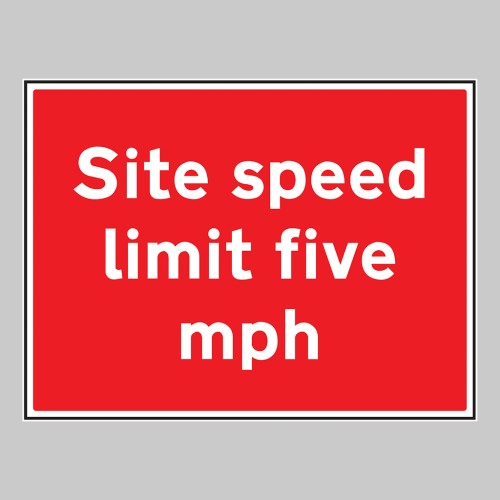 Site Speed Limit Five mph - 